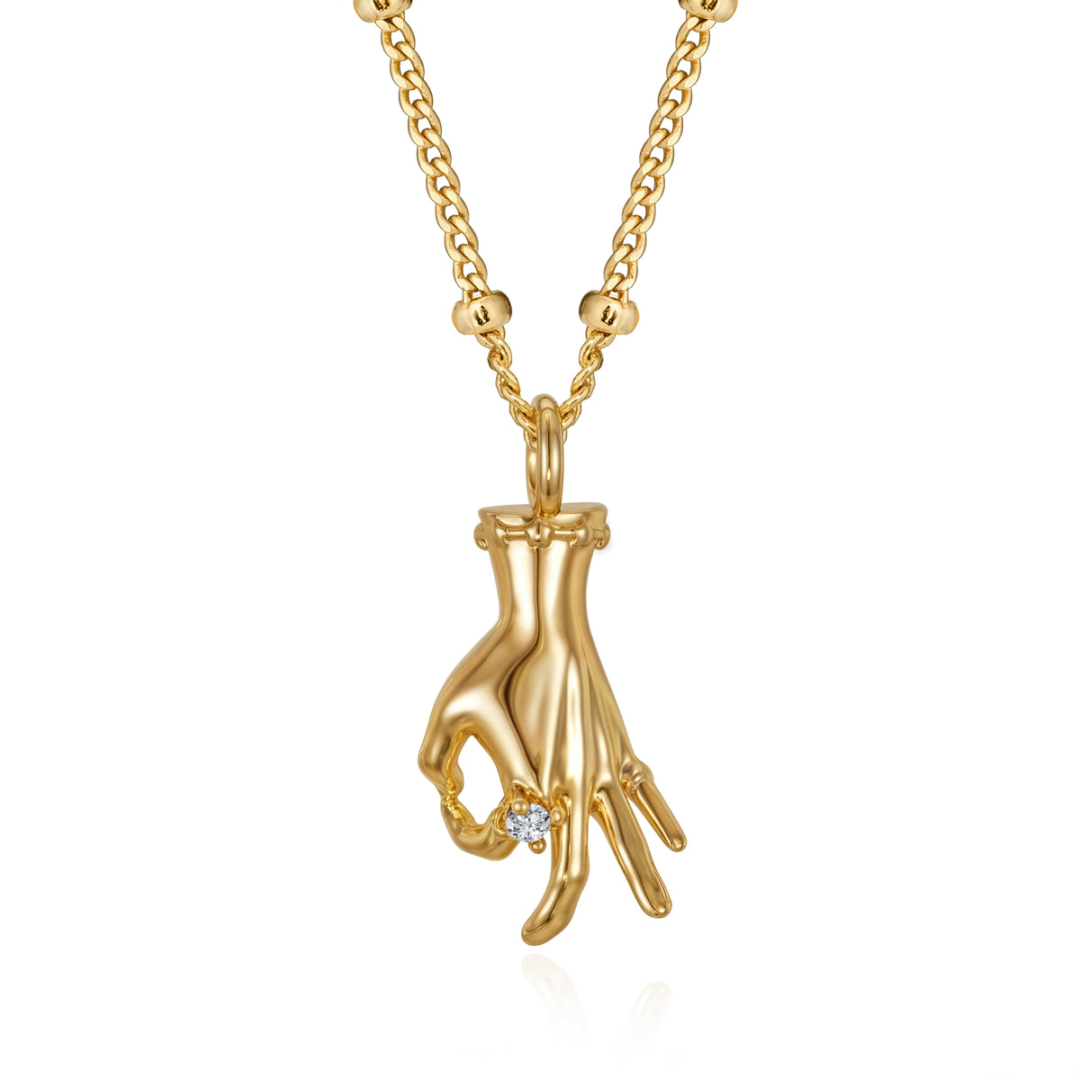 Hand Gesture Statement Pendant Necklace