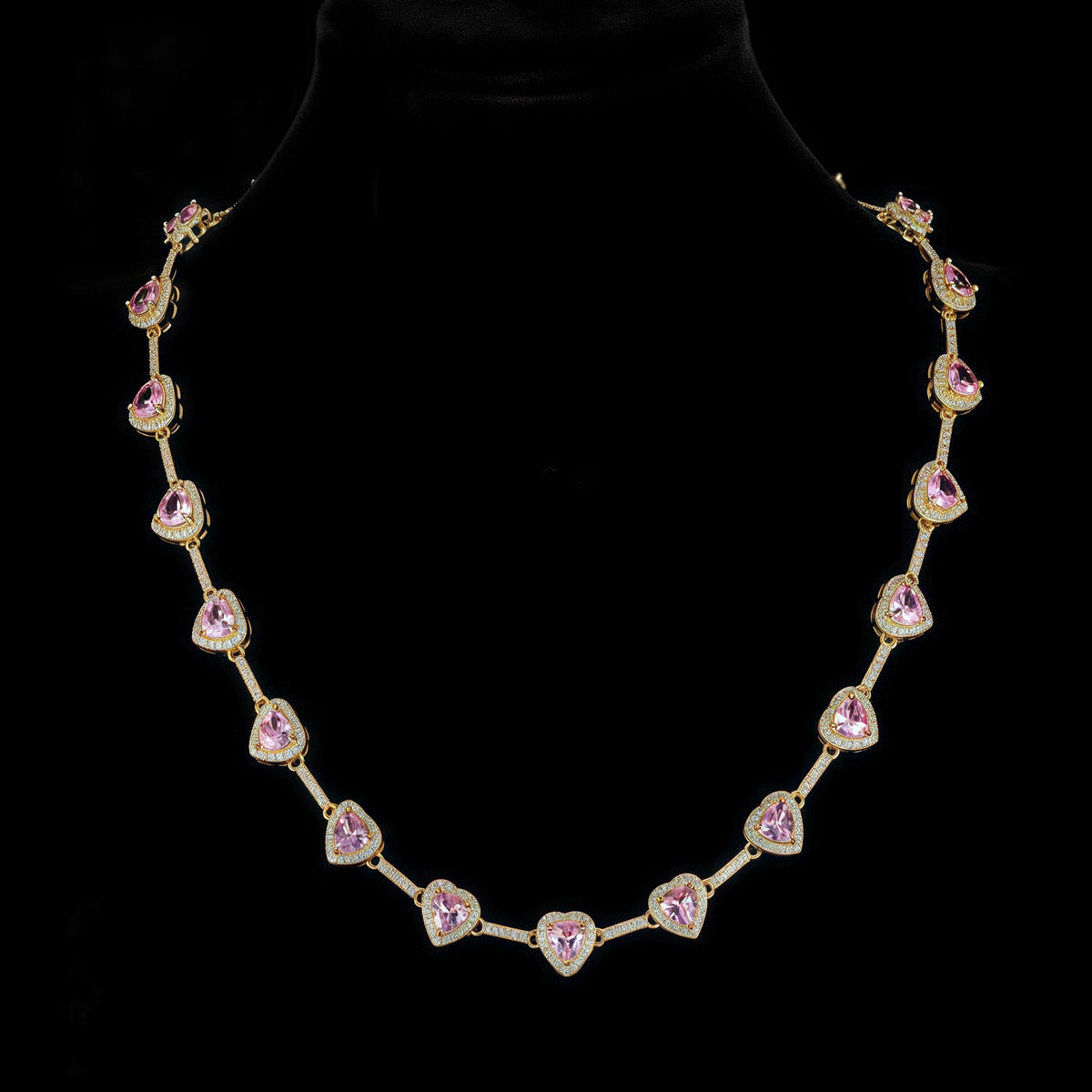 Colorful Heart Crystal Zirconia Necklace