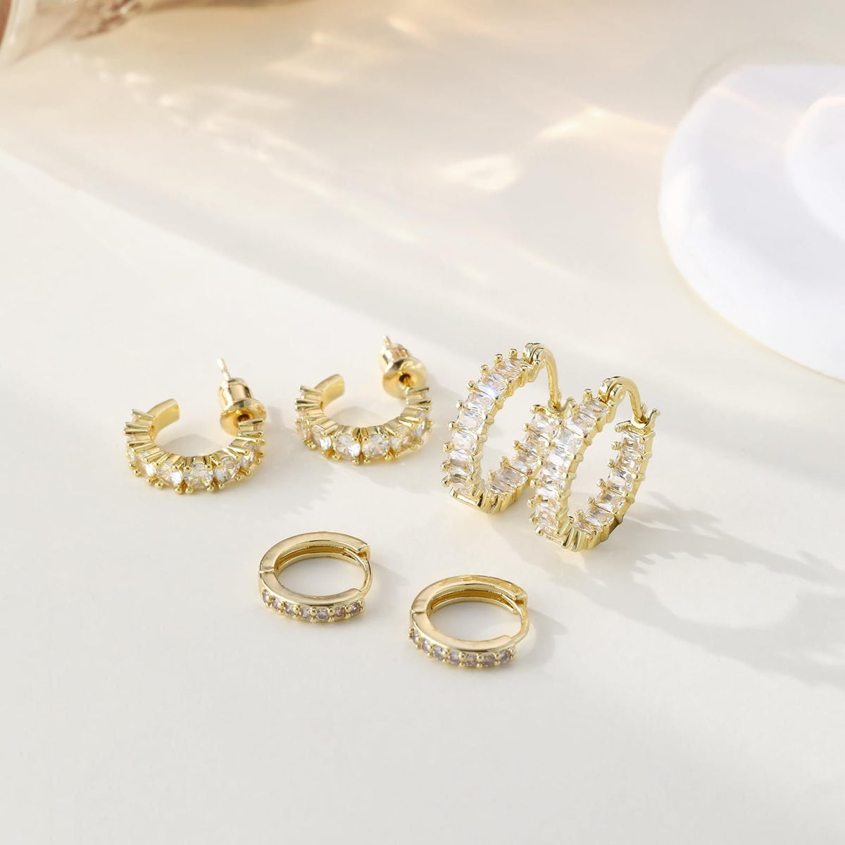 Chunky Small Gold Huggie Hoop Earrings
