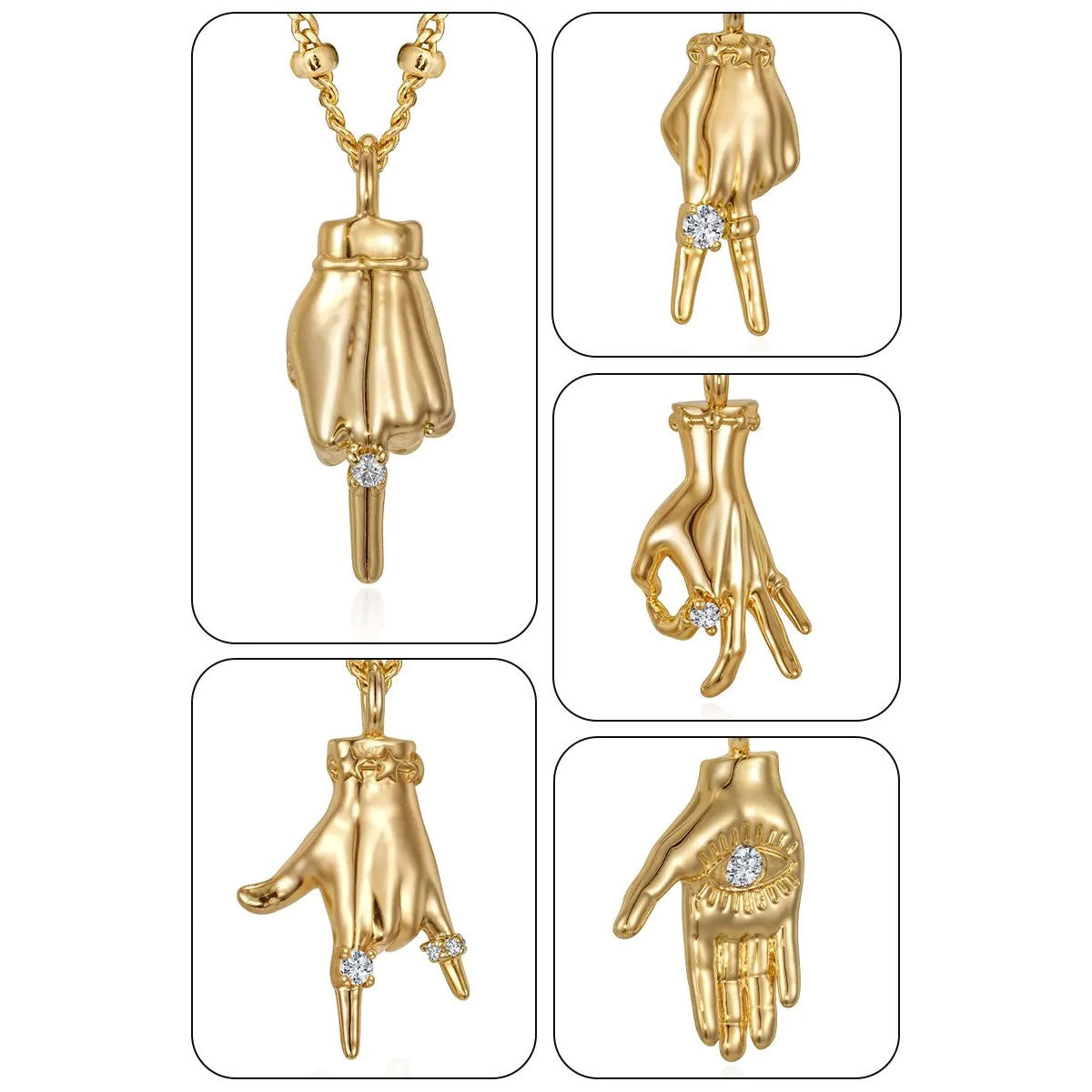Hand Gesture Statement Pendant Necklace