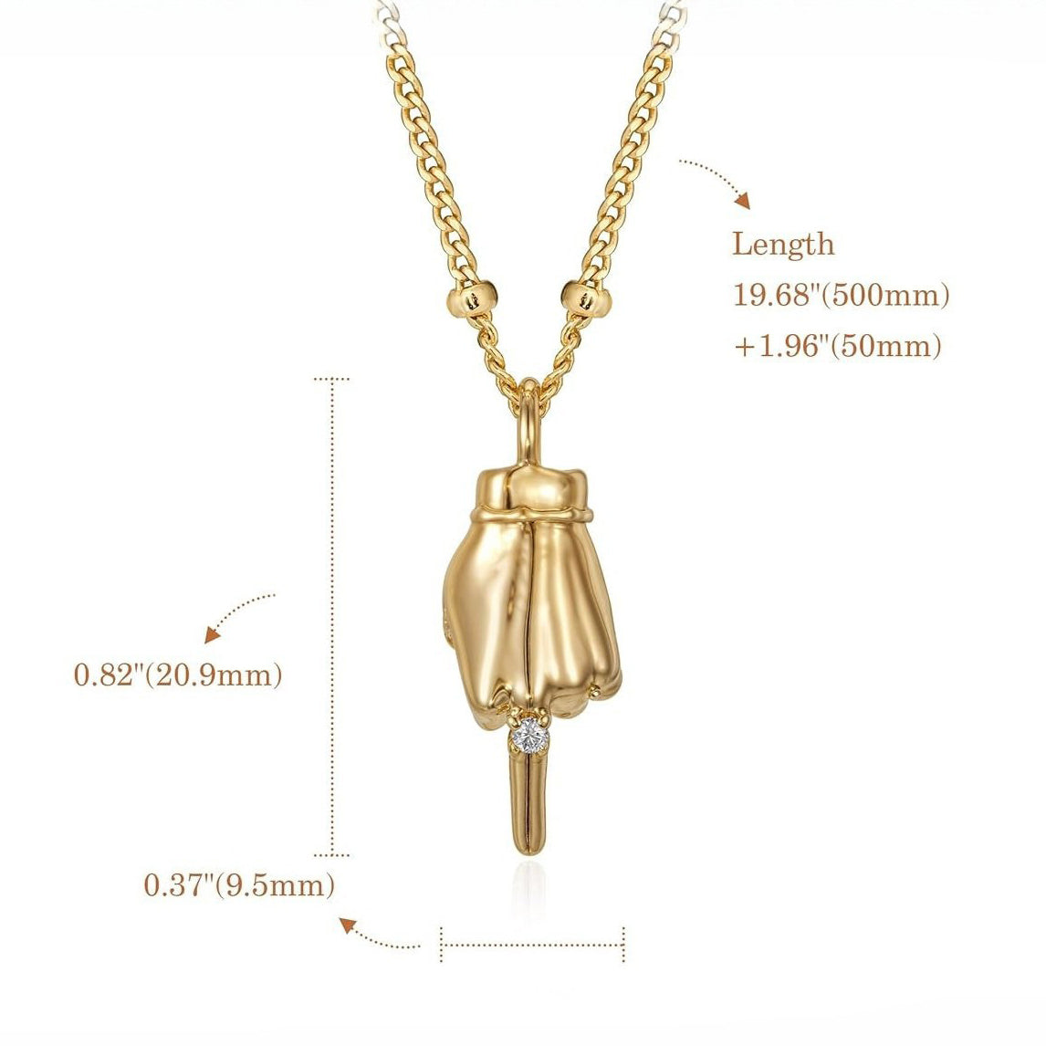 Hand Gesture Statement Pendant Necklace