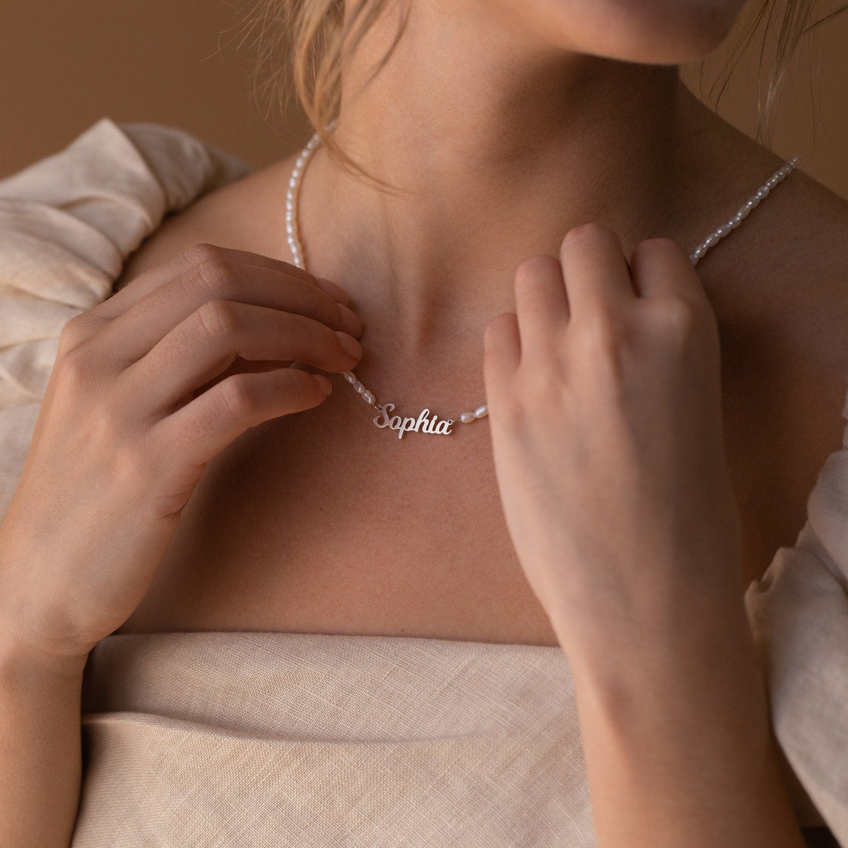 Personalized Name Pearl Necklace
