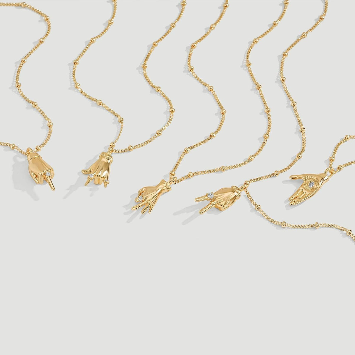 Hand Gesture Statement Pendant Necklace