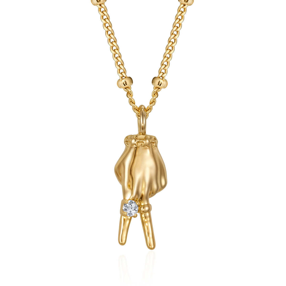 Hand Gesture Statement Pendant Necklace