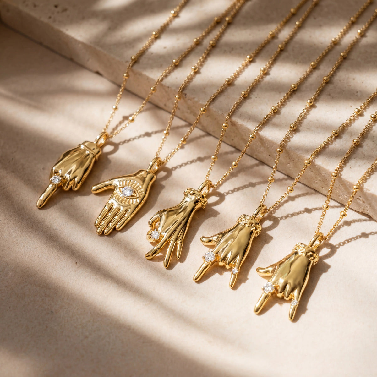 Hand Gesture Statement Pendant Necklace