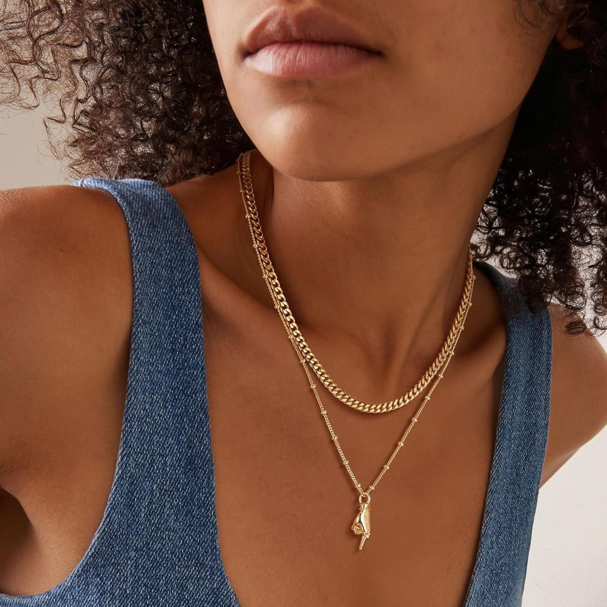 Hand Gesture Statement Pendant Necklace