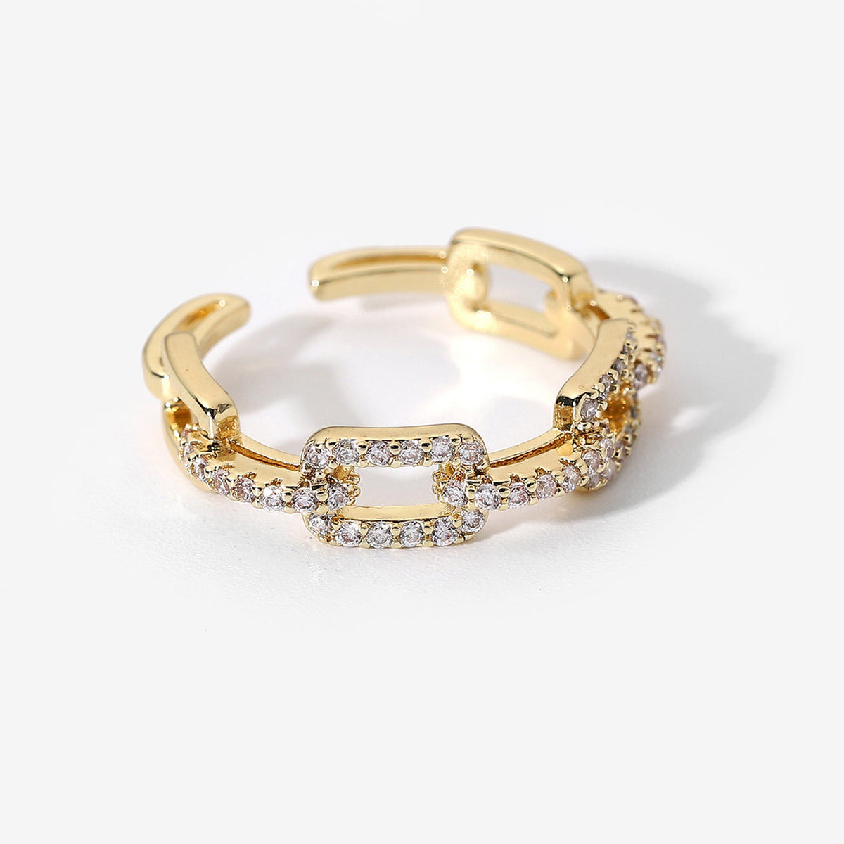 14K Gold Plated CZ Stackable Ring