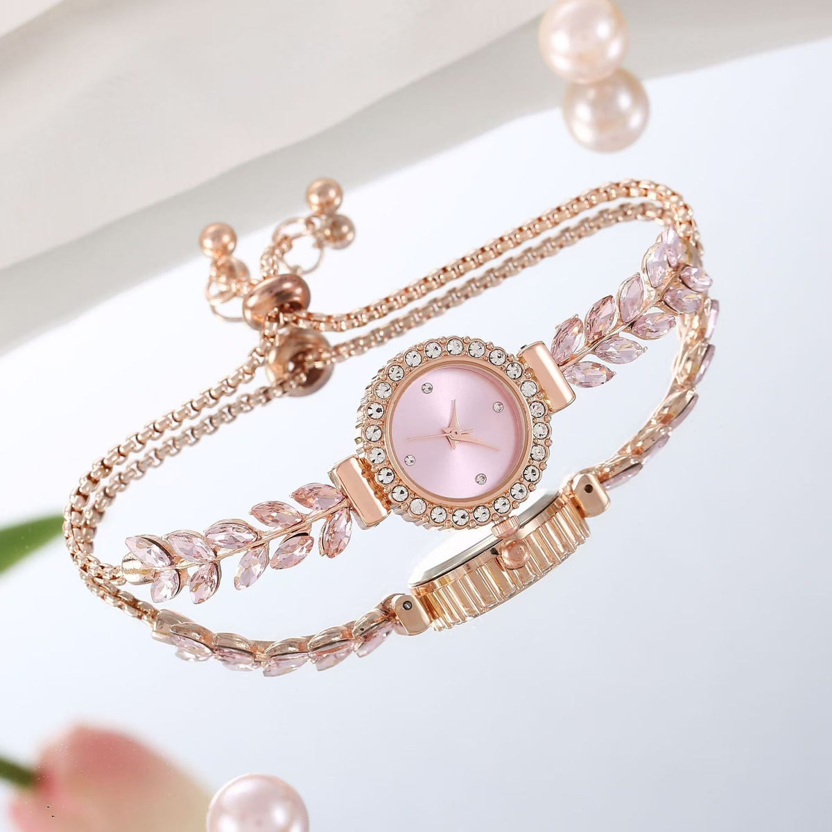 Sparkling Leaf Bracelet Watch