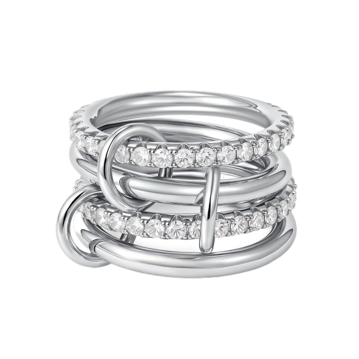 4-Layer Interlocking Zircon Stackable Ring