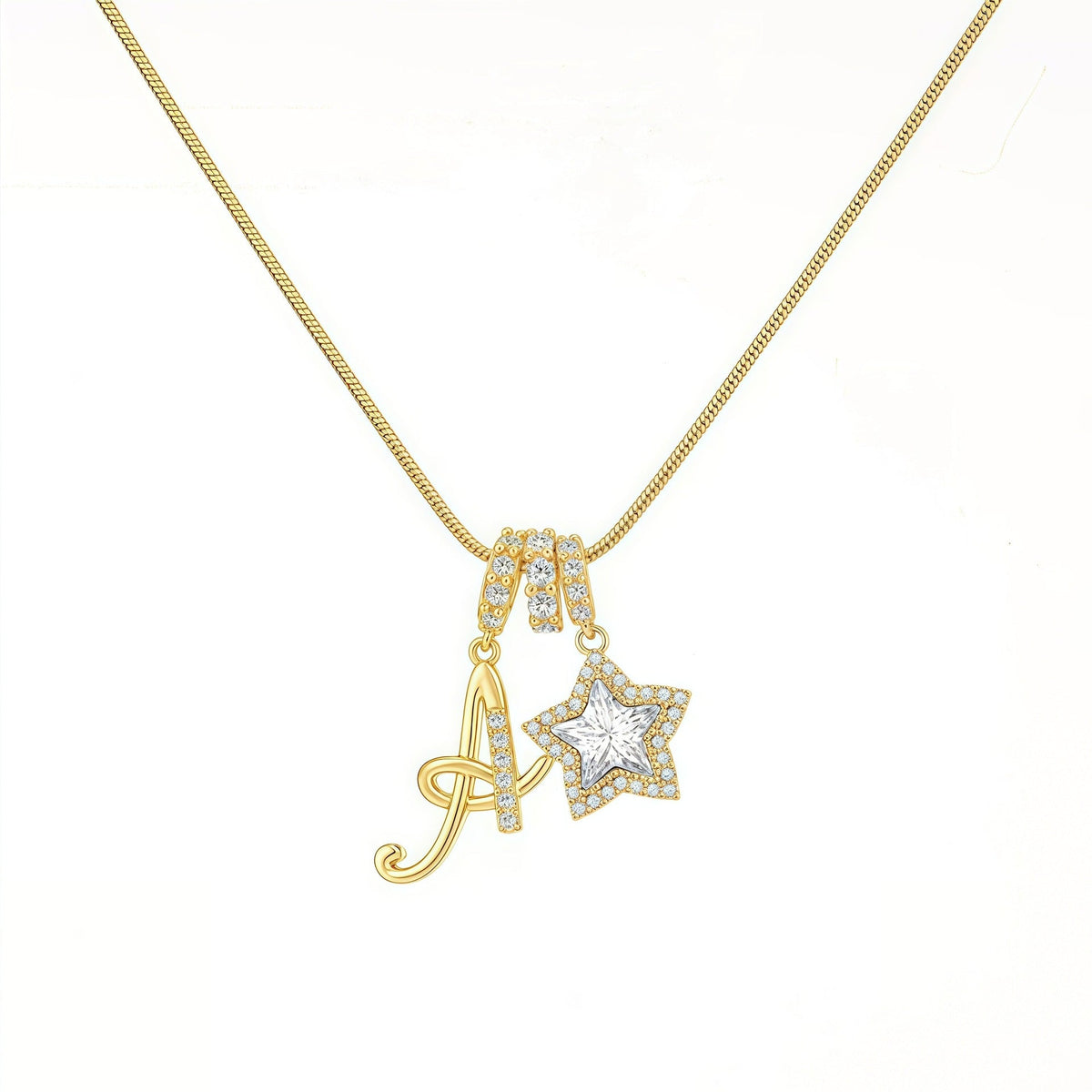 Initial & Star Pendant Necklace – Waterproof & Tarnish-Free