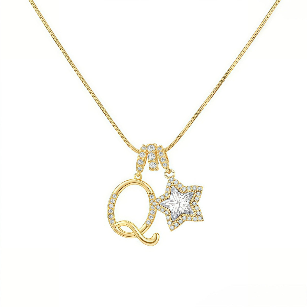 Initial & Star Pendant Necklace – Waterproof & Tarnish-Free