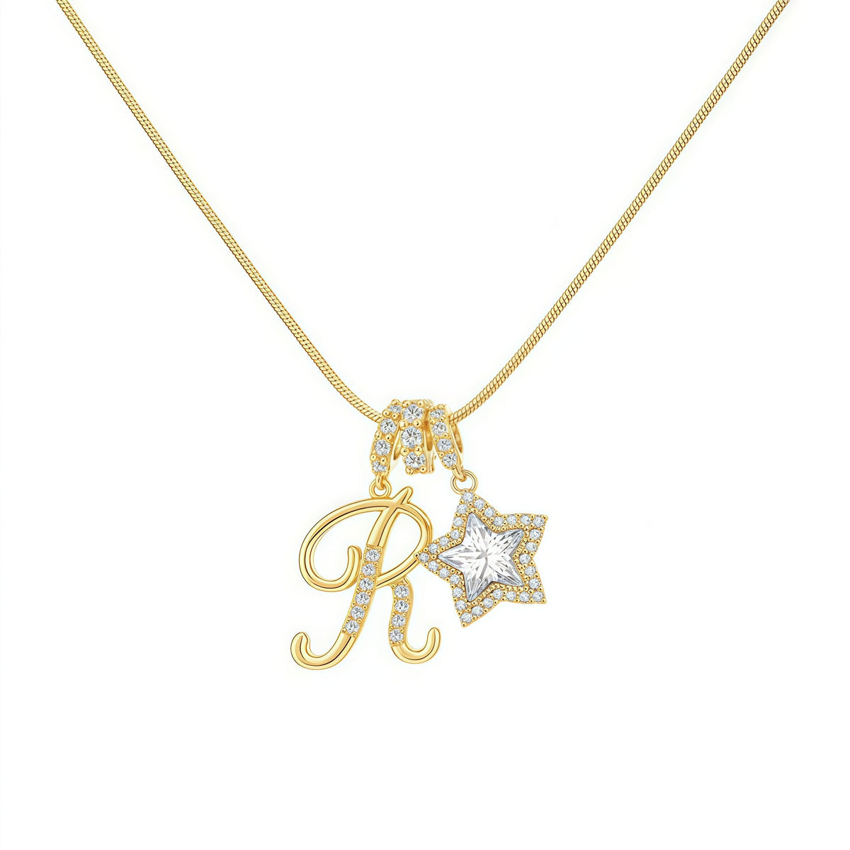 Initial & Star Pendant Necklace – Waterproof & Tarnish-Free