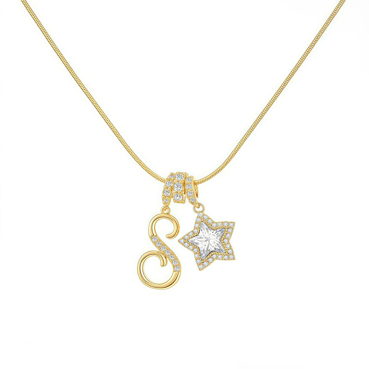Initial & Star Pendant Necklace – Waterproof & Tarnish-Free