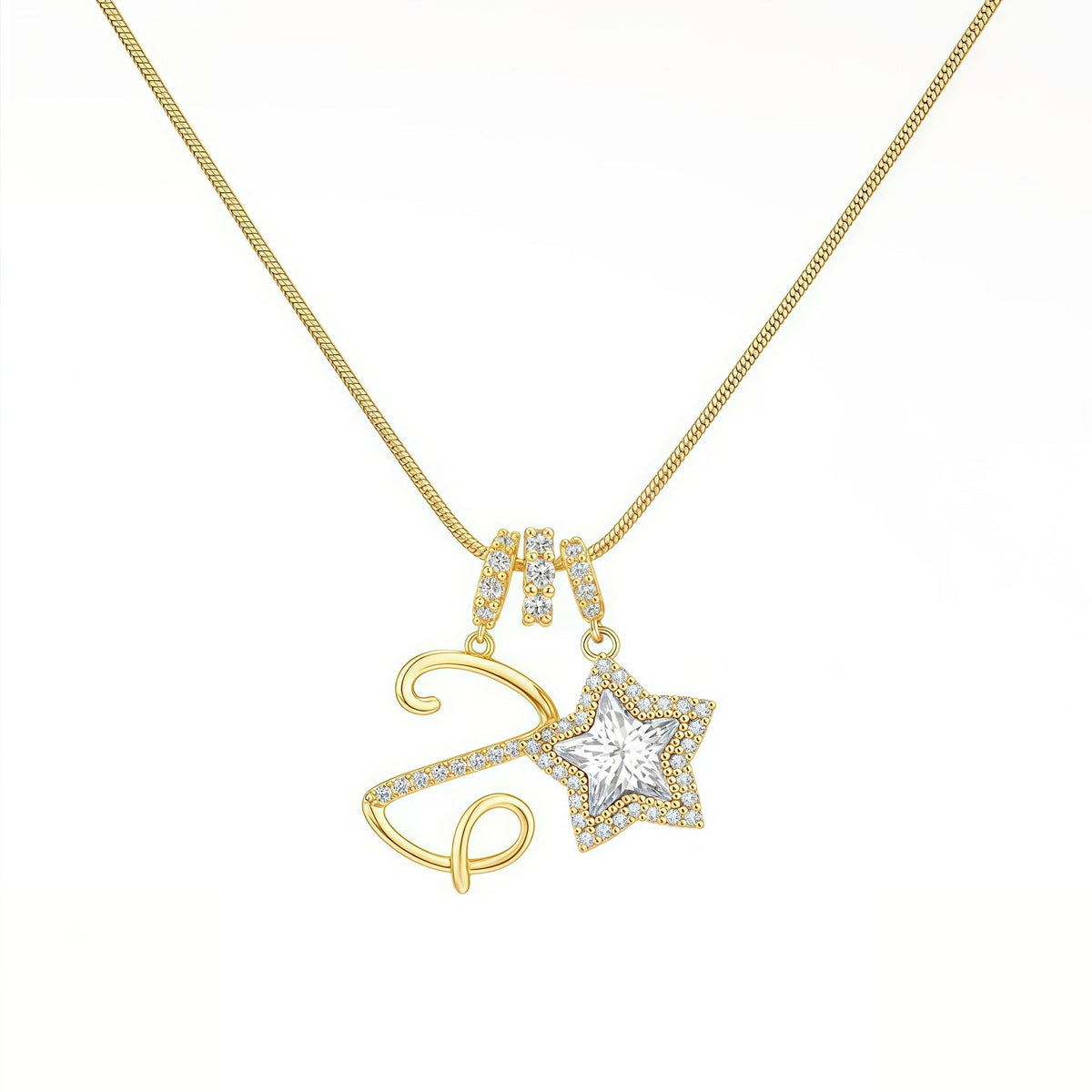 Initial & Star Pendant Necklace – Waterproof & Tarnish-Free