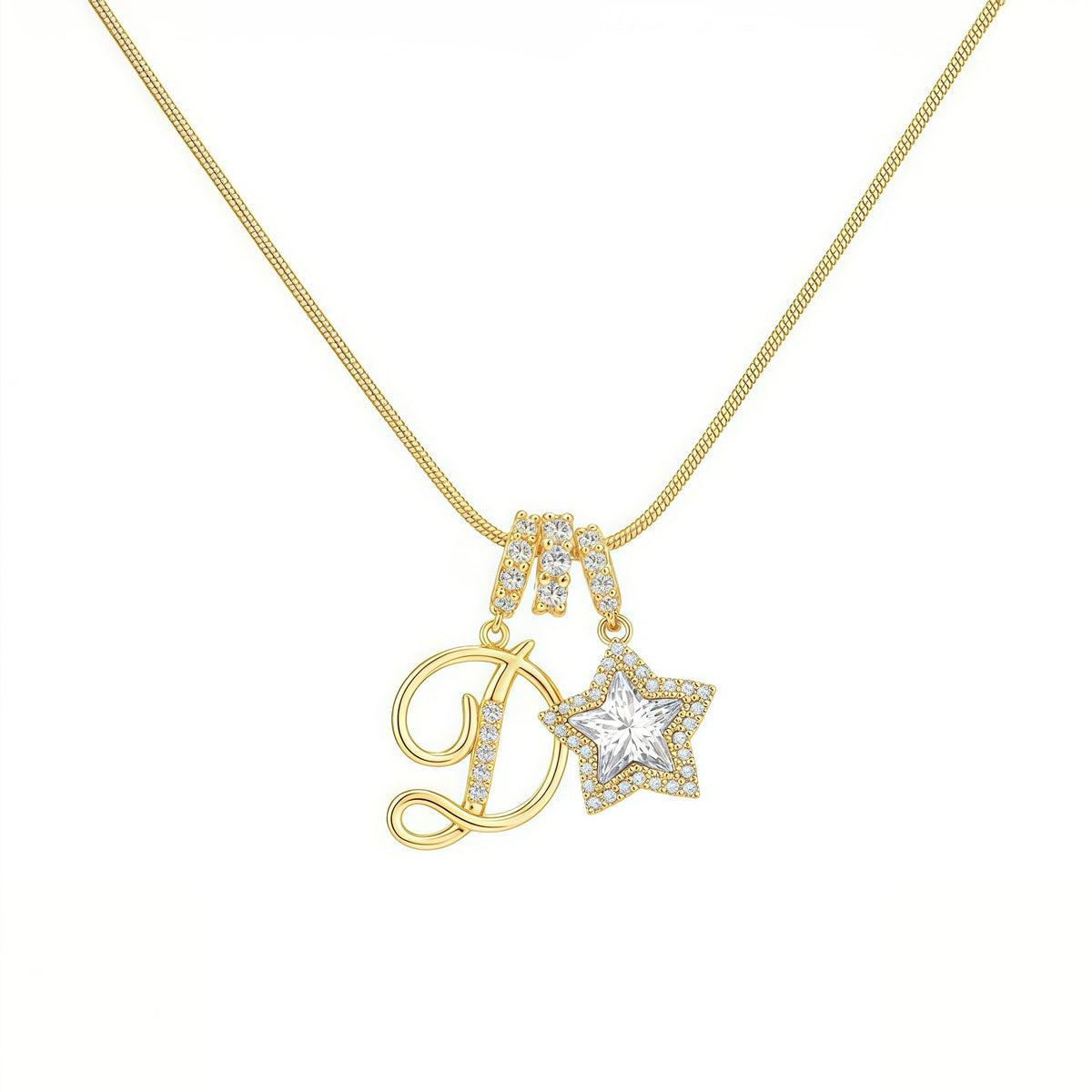 Initial & Star Pendant Necklace – Waterproof & Tarnish-Free