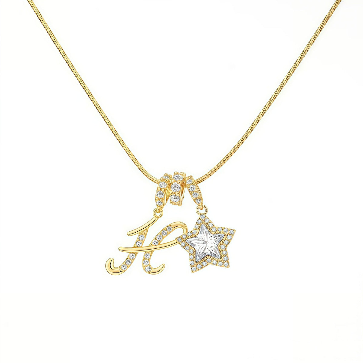 Initial & Star Pendant Necklace – Waterproof & Tarnish-Free