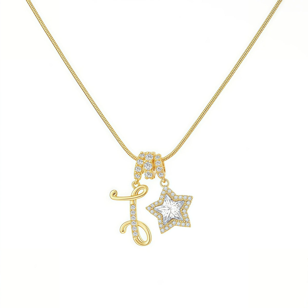 Initial & Star Pendant Necklace – Waterproof & Tarnish-Free